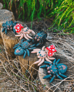 Fidget Edderkop Sort med glitter - Billede 2