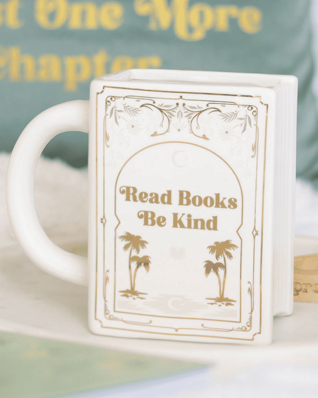 krus_hvid_bogformet_grigorianprint.dk Read Books Be Kind - Bogformet Krus - Billede 1